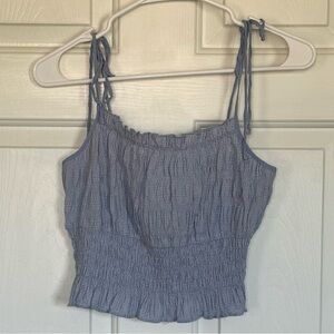 KENDALL & KYLIE • Women’s Blue Gingham Cropped Cami Adjustable Straps Size-Small